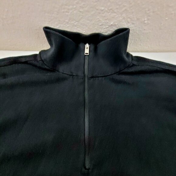 Men's XL 1/4 zip Pullover Cardigan Sweater Black Selected Homme 100% Cotton - Picture 9 of 16